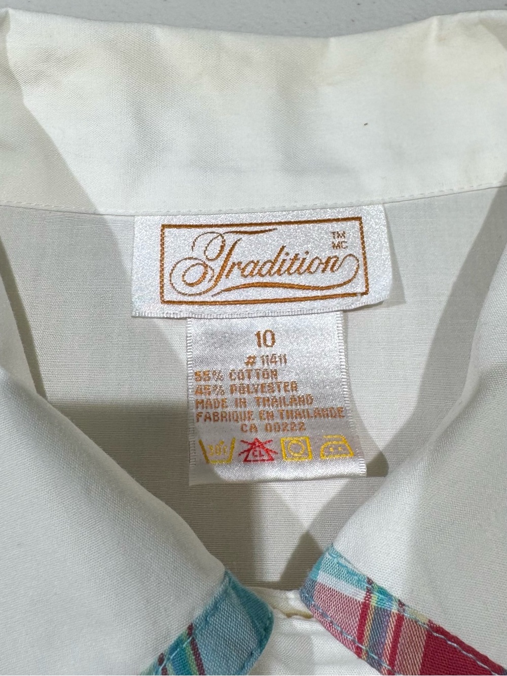 Vintage White Embroidered Coastal Scene Short-Sleeve Button-Down Shirt Size 10 - Picture 2 of 11